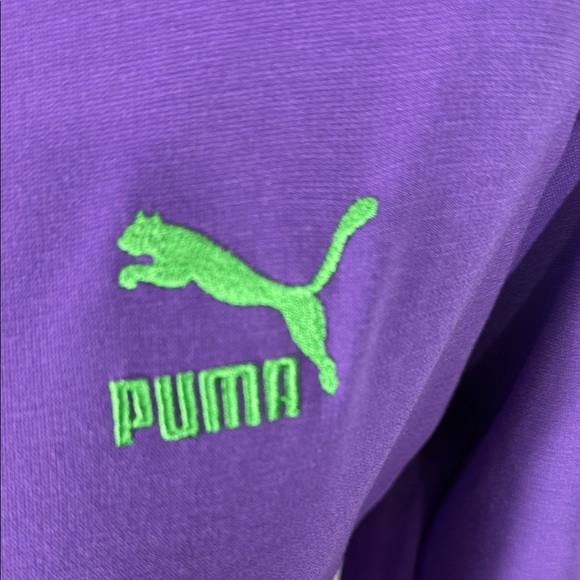 Puma Dua Lipa Collaboration Purple and Black Crop Track Suit Jacket Size Medium - Picture 4 of 10